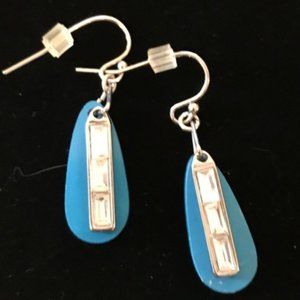 Lia Sophia Skydive Crystal blue earrings NEW